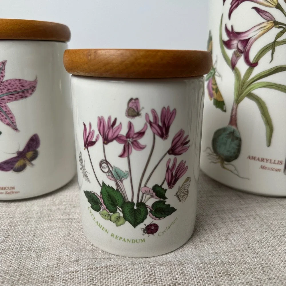 Vintage Portmeirion Botanic Garden Ceramic Canister Set of 4 | 1970s